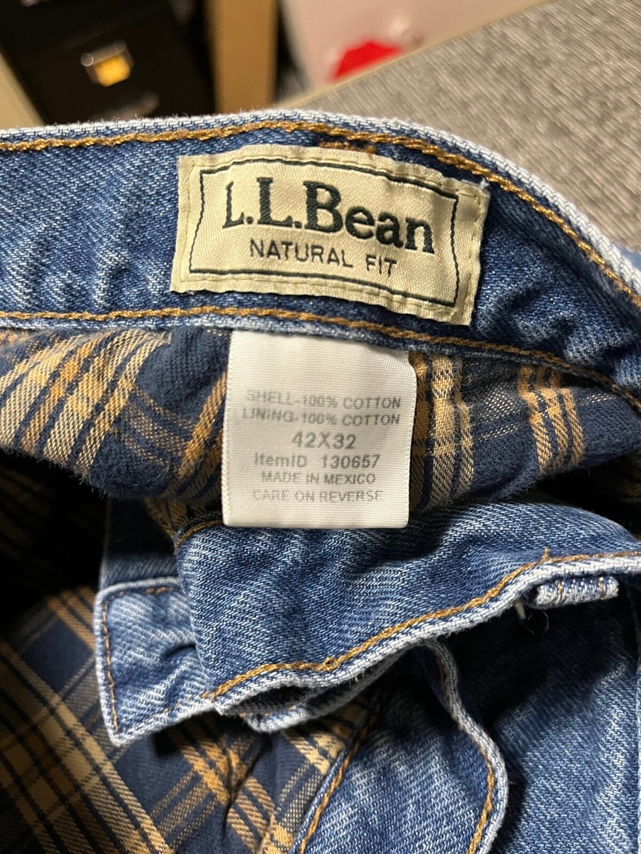 Lot of 2 LL Bean Fleece Lined Insulated Blue Jeans, Mens Size