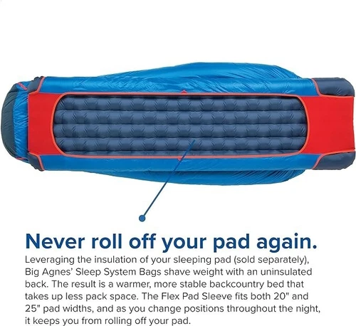 Big Agnes Anvil Horn 15 Sleeping Bag, Left Hand, Men's, Long, Blue/Red - Picture 3 of 5