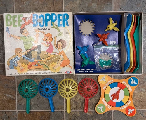 1968 Vintage IDEAL BEE BOPPER GAME - Near Complete *Box Damage*