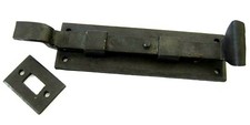 Handforged Steel Door Bolt, Fishtail Cranked Beeswaxed, 153mm