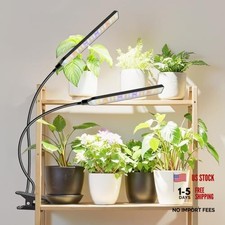 Grow Lights for Indoor Plants, 2 Head 114 LED Full Spectrum Clip Black 1 Pack