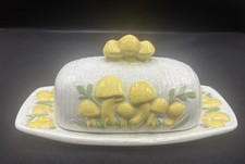 Mushrooms Butter Dish W/ Lid   Retro Cottagec...