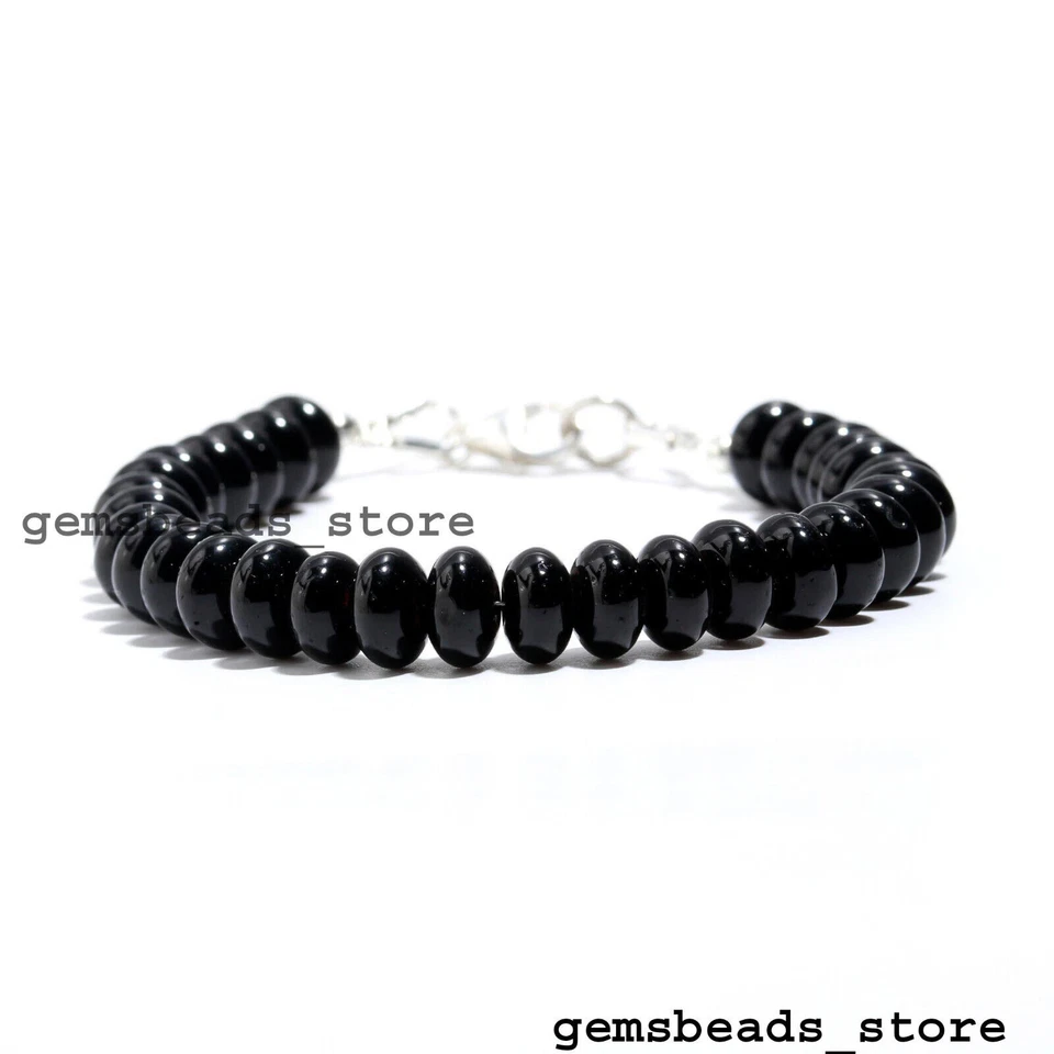 Bracciale con perline Rondelle in argento sterling 925 con quarzo spinello... - Immagine 4 di 4