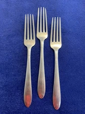 Vintage E C Ltd Stainless Fork ECD3 Pattern Chevron Tip Ribbed USA Silverware