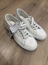 Superga 2750 Nappaleau White Leather Low Top Sneakers Women  s 8 Men 6.5 EU 39