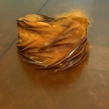 Vintage Feather Hair Fascinator Headpiece Brown  Orange