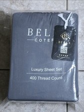Luxury Bamboo Viscose King Split Top Sheet Set 6 Pc Slate Blue Cooling Soft