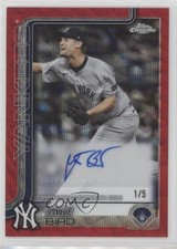 2025 Topps Chrome Update Red Wave Refractor 1/5 Jake Bird #AC-BI Auto 1s4s