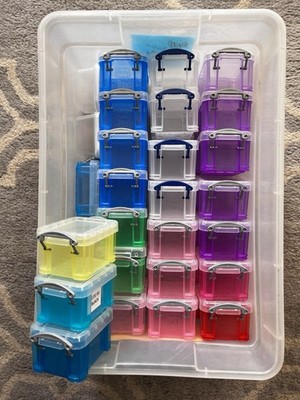 Really Useful Box Mini Boxes Colored Colorful Snap Lid Plastic Storage Boxes