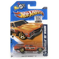 Hot Wheels 2012 City Works - 70 Chevelle SS Wagon (Orange) #132