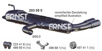 Ernst EndschalldäMpfer NachschalldäMpfer 203050 FüR Audi A3 8PA Sportback FSI