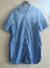 OLD NAVY  Ws Short Sleeve Button Shirt Dress #559484 Chambray Blue Large Petite
