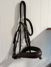 Schockemöhle Thick Noseband Horse Size Jump Bridle In EUC English Equestrian