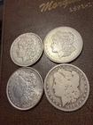 Lot of 4 Silver Morgan Dollars Very Nice Condition (some Toning)