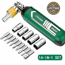 14-in-1 Ratchet Screwdriver Set Compact Storage with Multiple Screwdriver Bits