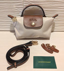 Longchamp Le Pliage XS Mini Tote Shoulder Bag White Handbag Outlet NewJP