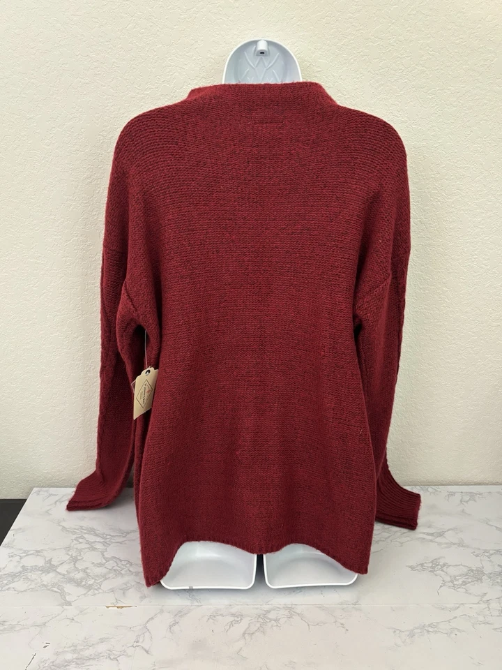 Suéter feminino St John's Bay malha cabo L vermelho gola alta pulôver novo com etiquetas F2 - Imagem 3 de 4