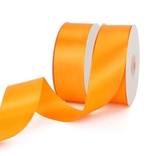 100 Yards Orange Solid Satin Ribbon 1 1/2 Inch Fabric Flower Halloween Fall