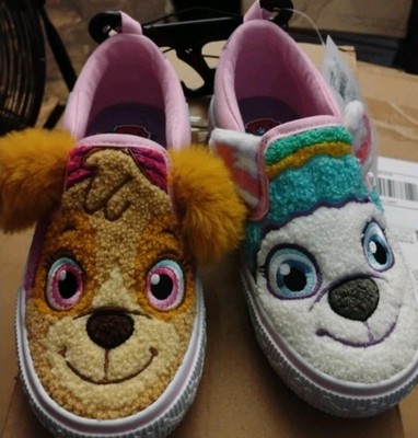 Paw Patrol Fleece Slip on Shoes Little Girls Sz 10 Pink Skye Everest  NEW