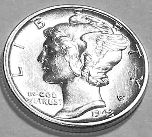 1943 P MERCURY DIME SUPERB GEM BU +  No Reserve  *J2159