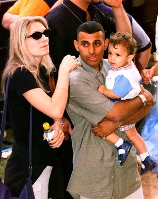 Boxer Prince Naseem Hamed with his wife Eleasha his son Sami Nasee- Old Photo