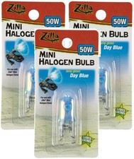 Zilla Mini Halogen Lamp Reptile Bulb, 50-watt, Day Blue 3 Pack 