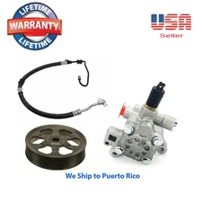 Power Steering Pump + Pulley & Power steering Hose Fit Honda Accord 98-2002 2.3L