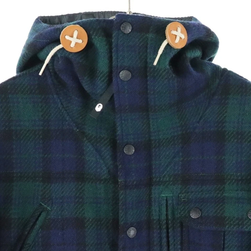 A BATHING APE AUXING GORE TAPÓN DE VIENTO Windstopper Lana Cuadros Montaña Usado 2e1b Foto 3 de 4