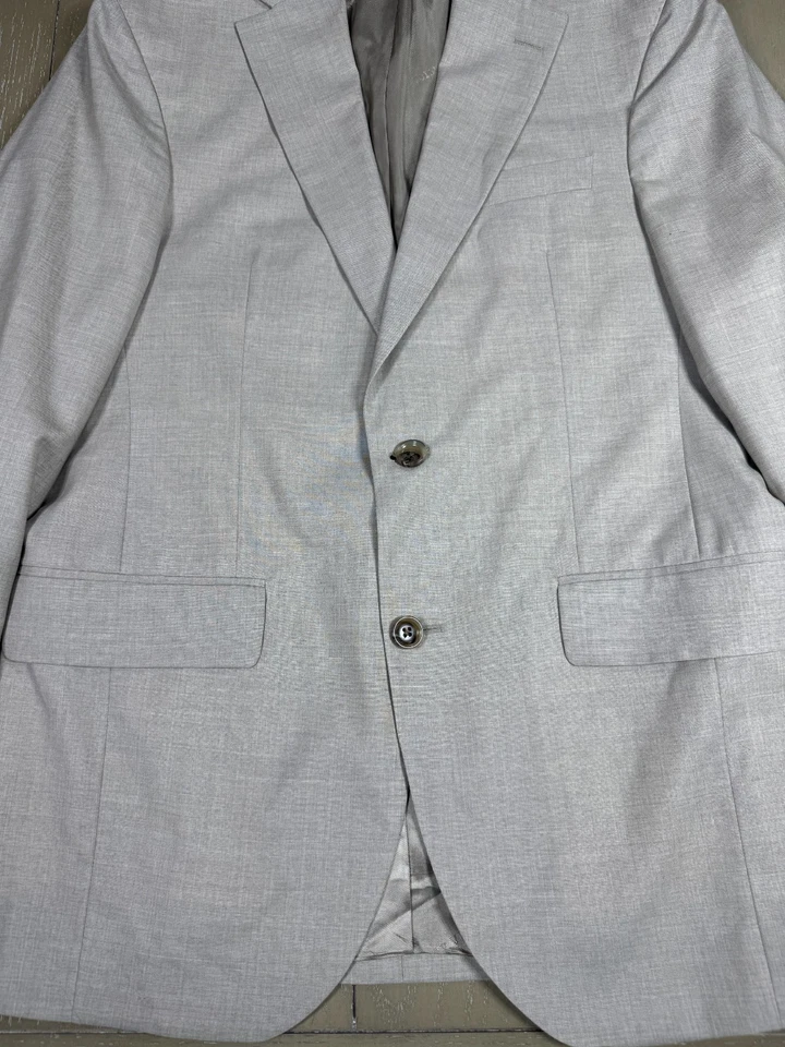 Abrigo deportivo Jack Victor para hombre 38R beige arena 100 % lana blazer a medida clásico Foto 3 de 4
