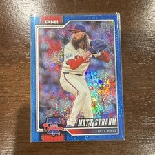Topps 2026 Series 1 Matt Strahm Blue Rainbow Foilboard #298 Phillies 001/150