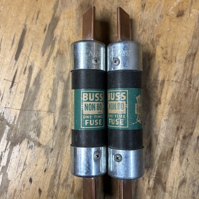 (NEW) BUSS NON-80 ONE TIME FUSE 250VOLTS NON-80 (LOT of 2)