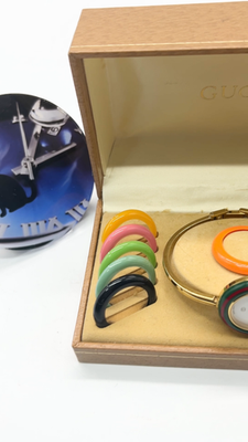 Gucci Change Bezel 1100-L Gold Plated QZ 12 Change Bezel Watch