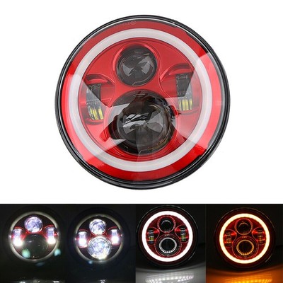 Für Land Rover Jeep Wrangler Yamaha Road Star 7'' Runde Scheinwerfer Angel Eye