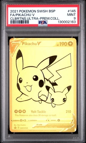 2021 Pikachu V 145/102 Celebrations Upc Gold Promo Pokemon PSA 9