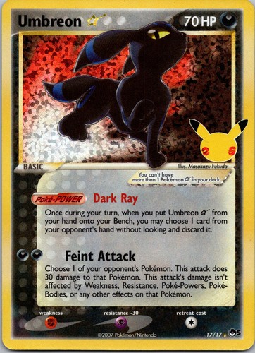 UMBREON STAR 17/17 CELEBRATIONS: CLASSIC COLLECTION NM/M POKEMON