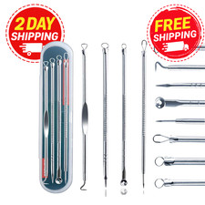 Blackhead Remover Tool Kit Acne Pimple Comedone Extractor Stainless Steel Case