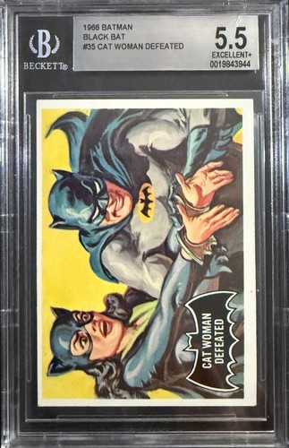 1966 Topps Batman Black Bat #35 Cat Woman Defeated — BGS 5.5