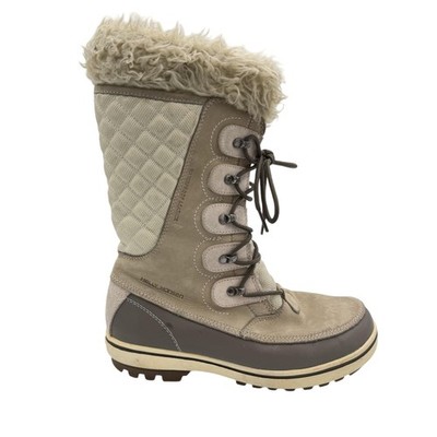 Helly Hansen Garibaldi VL Snow Boots Womens Size 9 Beige Waterproof Leather Fur