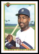 Chet Lemon 1990 Bowman #354 Detroit Tigers MLB READ FREE SHIPPING AutographDen