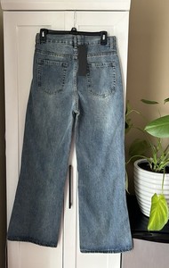 REALTAKAI WASHED Blue WIDE STRAIGHT DENIM JEANS - Size Medium