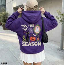 Tis the Season Halloween Hoodie, Retro Halloween Hoodie, Ghost Skeleton Pumpkin