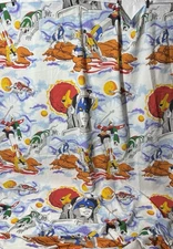 Vintage Twin Bandai 1984 Burlington Lion Voltron Bedsheet WASHED size 67x96”