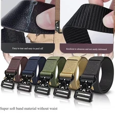 Men's Nylon Belts For Men Heavy Duty Hiking Rigger Work Belt Outdoor Waistband 