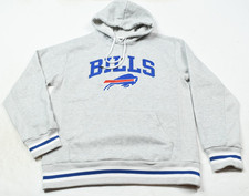 NFL Team Apparel Buffalo Bills Hoodie Sweater Mens Medium Gray Pullover Fleece