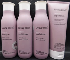 4pc Living Proof Set Restore Shampoo, Conditioner, & Mask New & Unused