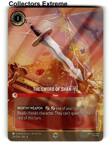 Disney Lorcana Reign of Jafer Enchanted Card 219/204 he Sword of Shan Yu