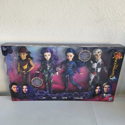Descendants 3 Isle of the Lost 4 Dolls Set Carlos Evie Mal Jay SEALED Disney