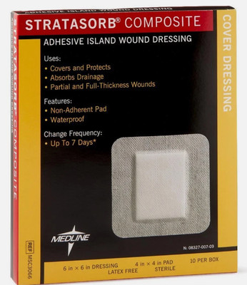 NEW  Medline 6 x 6'' Bordered Gauze Adhesive Dressing MSC3066- Box of 15