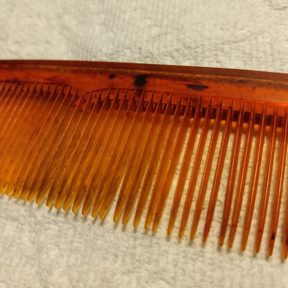 Vintage USA Tortoise Shell Translucent Amber Comb Pro 1125 | eBay