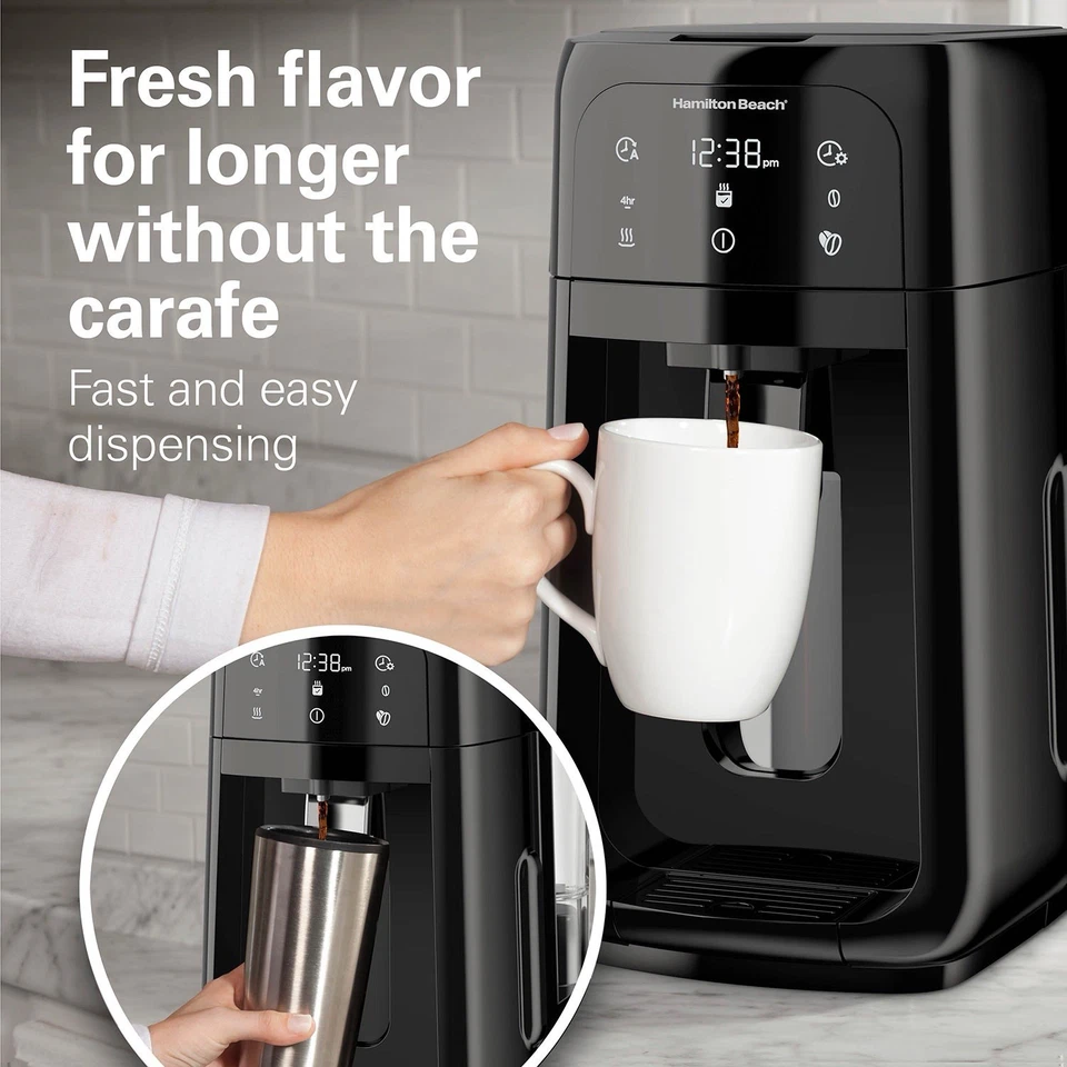 Hamilton Beach One Press Dispensing Coffee Maker Model 12 Cup Model 47600 - Image 4 of 4